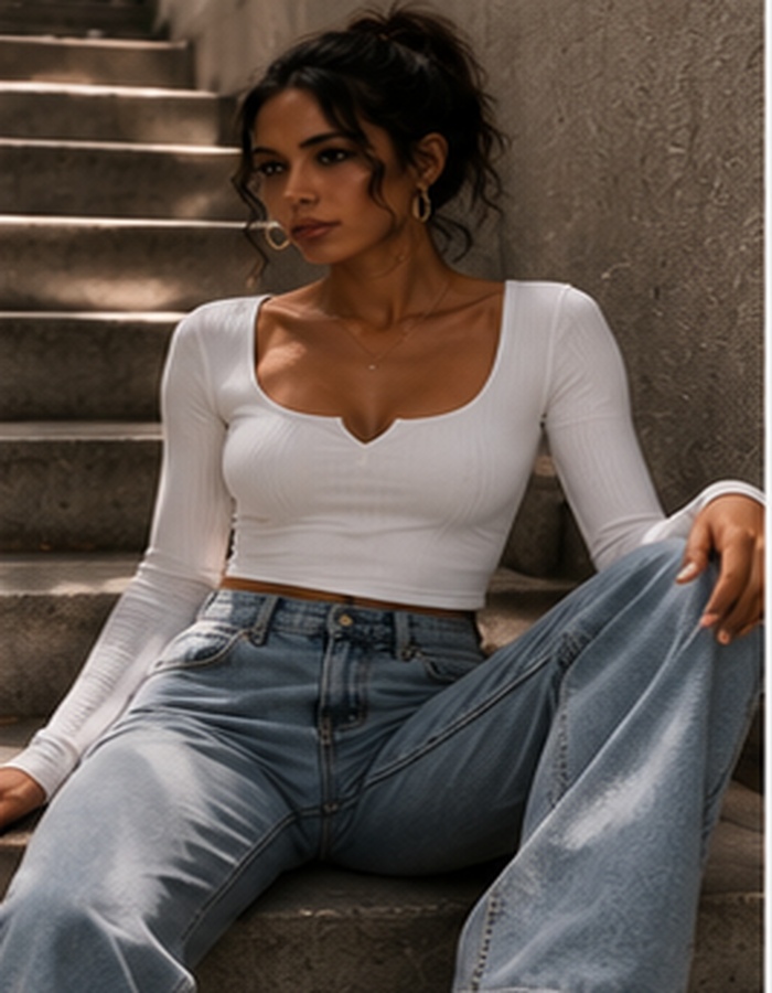 Ribbed Long Sleeve Top