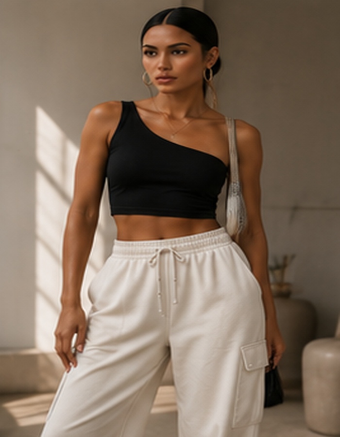 One Shoulder Crop Top