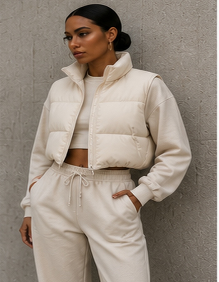 Cropped Puffer Vest